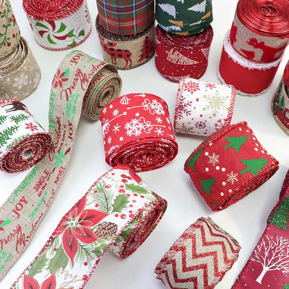 christmas tree wire edge ribbon