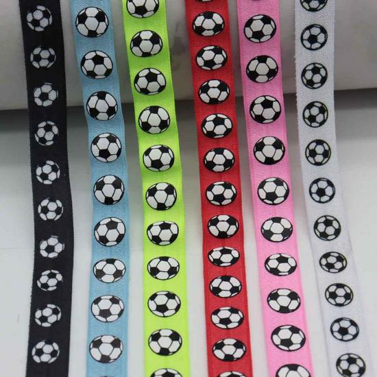 sports printed fold over elastic ribbon